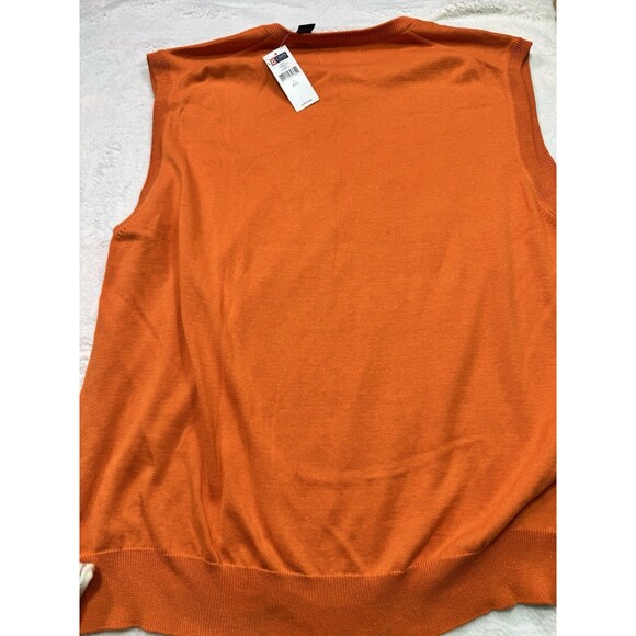 Chaps Mens Sz 2xlSweater Vest Sleeveless Sweater Orange 100% Cotton Preppy NWT - Picture 8 of 11